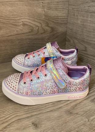 Новые кеды skechers оригинал с мигалками стелька 21 см2 фото