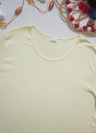 Классная базовая хлопковая стрейчевая нежно желтая футболка батал damart2 фото