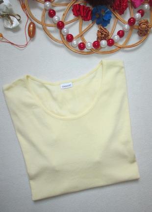 Классная базовая хлопковая стрейчевая нежно желтая футболка батал damart5 фото