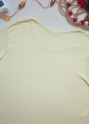 Классная базовая хлопковая стрейчевая нежно желтая футболка батал damart4 фото