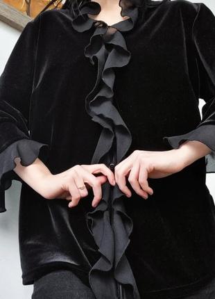 Готическая черная блузочка винтажного кроя4 фото