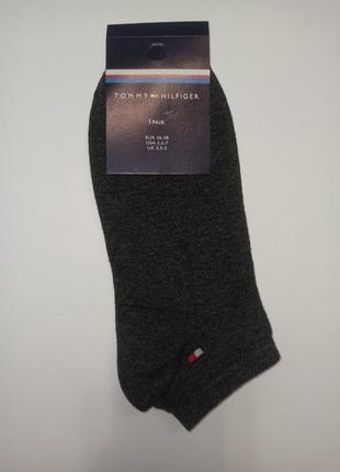 Короткие носки tommy hilfiger темно-серые и синие3 фото