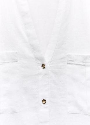 Рубашка с льном и закрученными рукавами5 фото