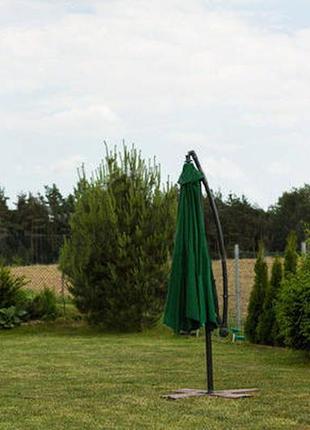 Зонт садовый угловой с наклоном зеленый 3м. + чехол3 фото
