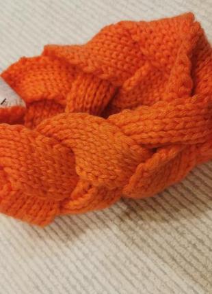 Повязка-косичка бандана теплая на голову для девочки