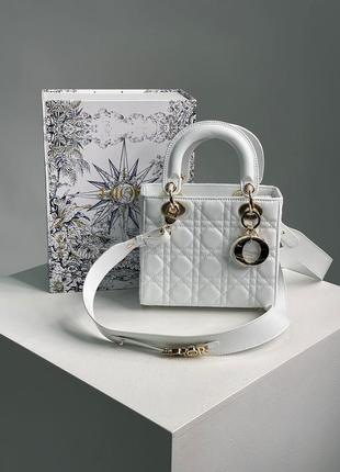 Сумка жіноча в стилі  christian dior small lady dior my abcdior bag white2 фото