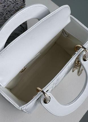 Сумка женская в стиле christian dior small lady dior my abcdior bag white5 фото