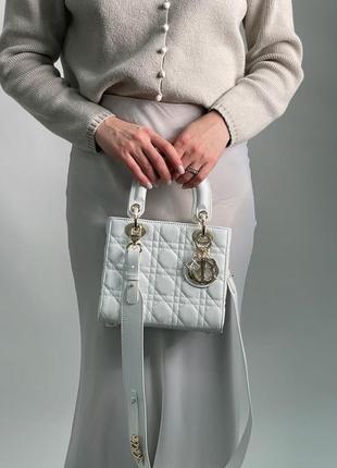 Сумка женская в стиле christian dior small lady dior my abcdior bag white3 фото