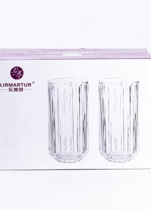 Набір склянок lirmartur високих фігурних 6 штук, сірий3 фото