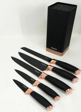 Универсальный кухонный ножевой набор magio mg-1092 5 шт, набор ножей для кухни, набор кухонных ножей9 фото