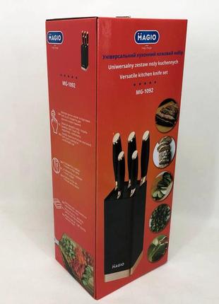 Универсальный кухонный ножевой набор magio mg-1092 5 шт, набор ножей для кухни, набор кухонных ножей4 фото