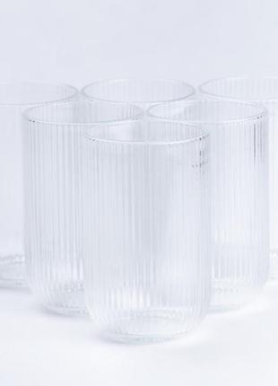 Набор стаканов glass ware фигурных 6 штук, прозрачный1 фото