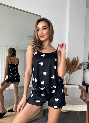 Піжама з сердечками майка та шорти