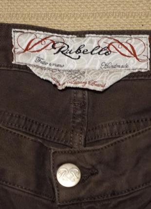 Узкие коричневые джинсы - бедровки rubello италия 33 р.4 фото