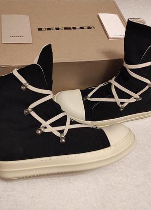 Кеди rick owens drkshdw strobe cotton denim hexa high