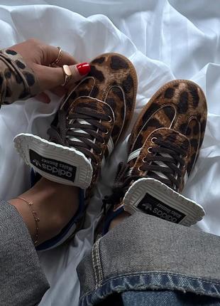 Adidas samba pony leopard, женские кроссовки, леопардовые самбы6 фото