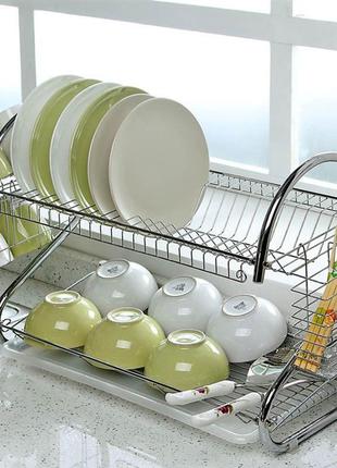 Стійка/сушка  для зберігання посуду kitchen storage rack2 фото