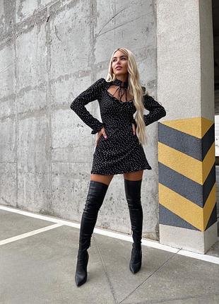 Платье мини в горошек 😍 3