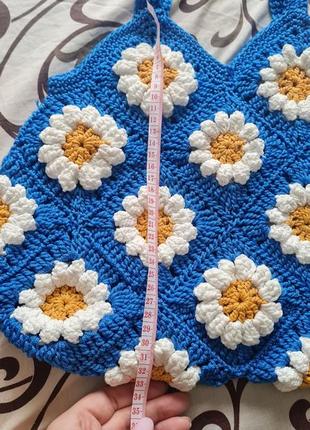 Сумка вязаная крючком daisy crochet4 фото