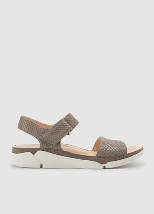 Шкіряні босоніжки clarks tri strap sage snake1 фото