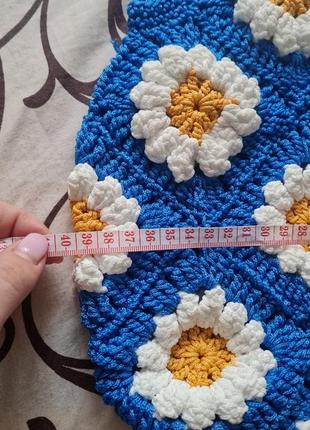 Сумка вязаная крючком daisy crochet5 фото