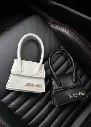 Белая/черная женская сумка мини jacquemus1 фото