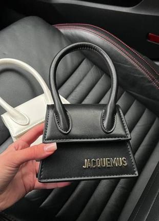 Белая/черная женская сумка мини jacquemus3 фото
