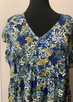 Женская натуральная блуза в цветы2 фото