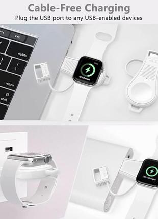 Портативний usb-зарядний пристрій для apple watch series 8/7/6/5/4/3/2/1/se10 фото