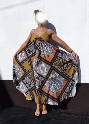 Шикарное массивное длинное разноцветное платье h&m2 фото