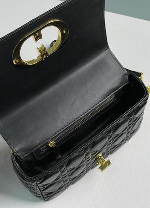 Сумка жіноча в стилі  christian dior small dior caro bag black supple cannage calfskin5 фото