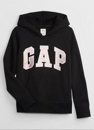 Детская черная худи на флисе gap