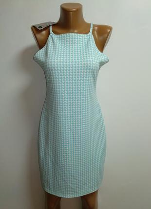 Нова стрейч сукня сарафан принт гусяча лапка1 фото