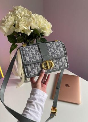 Сумка жіноча в стилі christian dior 30 montaigne chain bag grey dior oblique jacquard9 фото