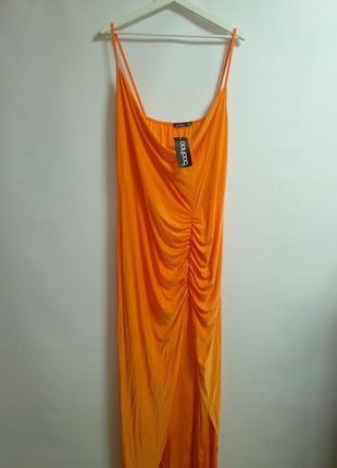 Новое стрейч макси платье с разрезом 24/58-60 размер3 фото