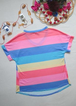 Суперовая милая  радужная футболка оверсайз в полоску misslook3 фото