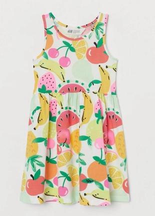 Сарафан бавовняний сукня принт фрукти h&m