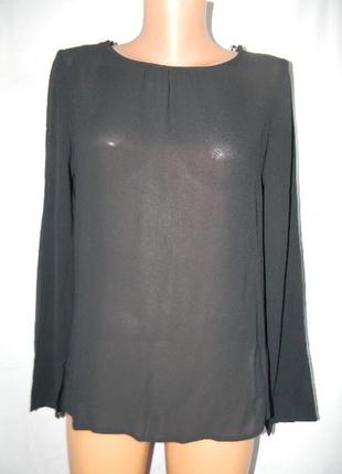 Черная вискозная блуза zara
