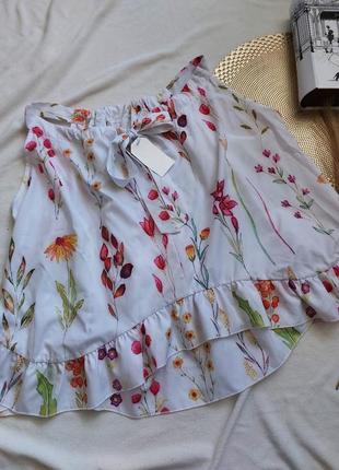 Невероятная спадающая блуза с цветами5 фото