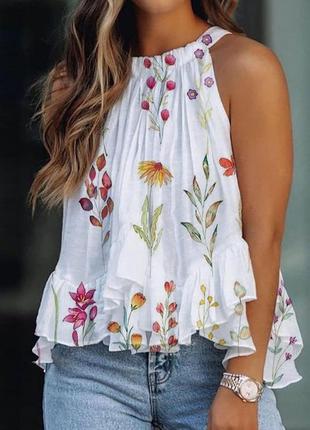 Невероятная спадающая блуза с цветами