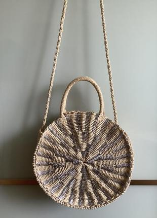 Бежева сумка плетена кругла new look3 фото