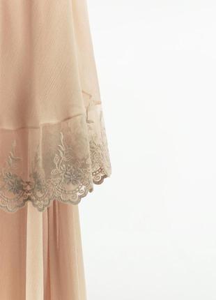 Комбинированная юбка с кружевом10 фото