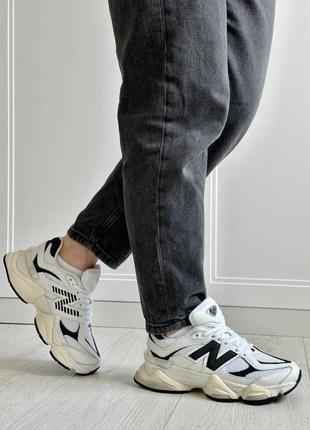 New balance 9060 white black7 фото