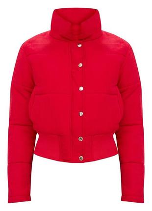 Куртка пуффер осінь червона базова стильна 20205 фото