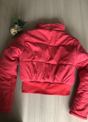 Куртка пуффер осінь червона базова стильна 20209 фото
