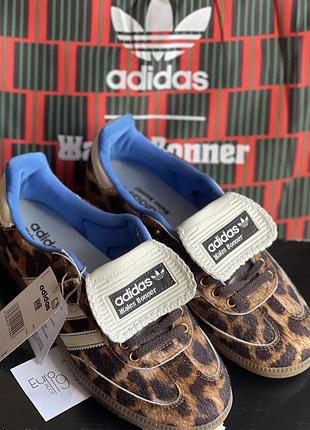 Кроссовки adidas samba wales bonner леопардовые черные бежевые бордовые