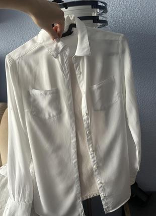 Легкая белая рубашка блуза1 фото