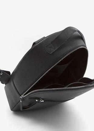 Рюкзак шкіряний жіночий чорний saffiano groove m4 фото