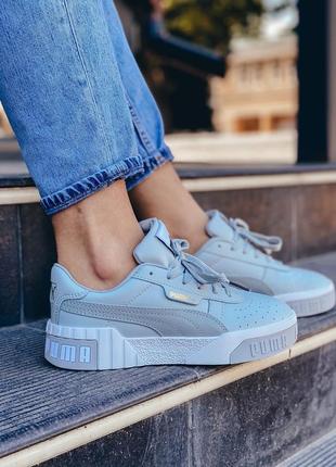 Классные женские кроссовки puma cali sport grey серые5 фото