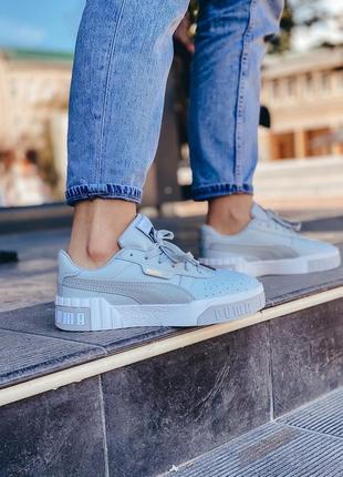 Классные женские кроссовки puma cali sport grey серые7 фото